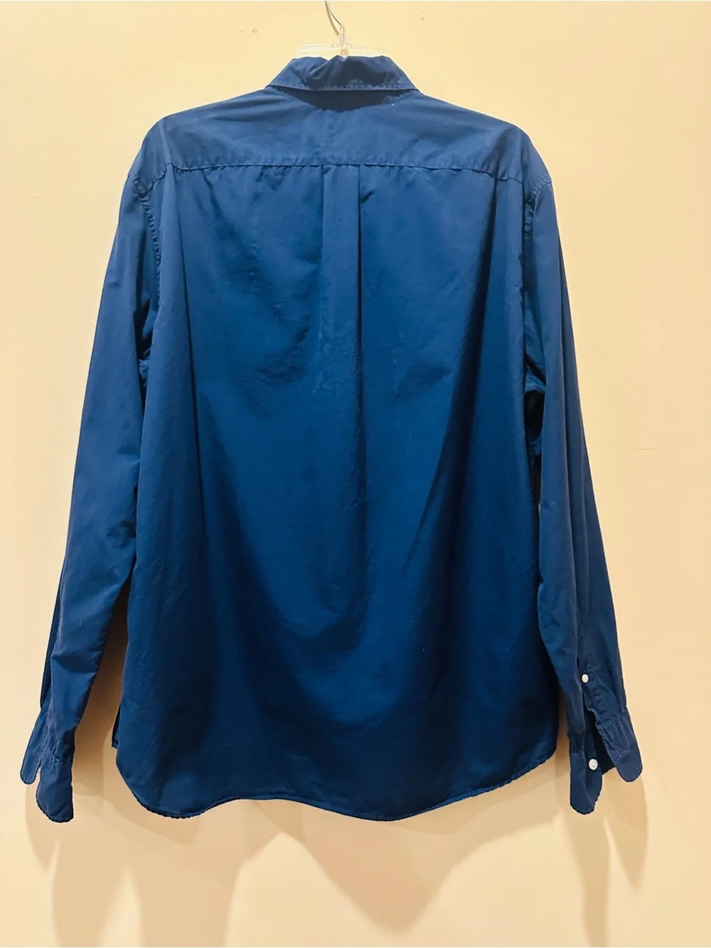 J.Crew Men's 100% Cotton Button-Down Long Sleeve Slim Dress Shirt Navy XL Preppy